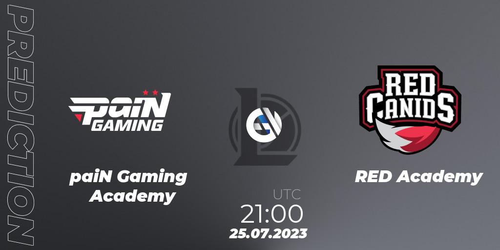 Pronóstico paiN Gaming Academy - RED Academy. 25.07.2023 at 21:00, LoL, CBLOL Academy Split 2 2023 - Group Stage