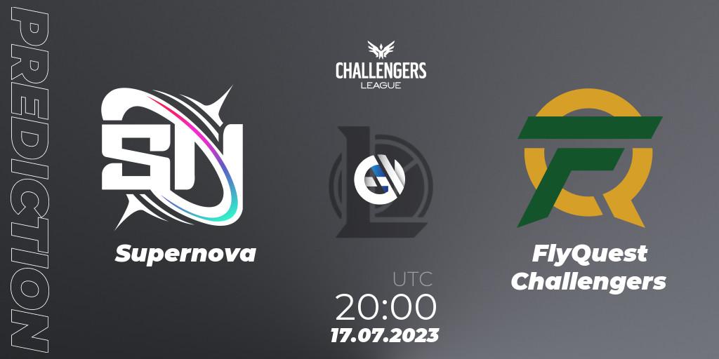 Pronóstico Supernova - FlyQuest Challengers. 17.07.2023 at 20:00, LoL, North American Challengers League 2023 Summer - Group Stage