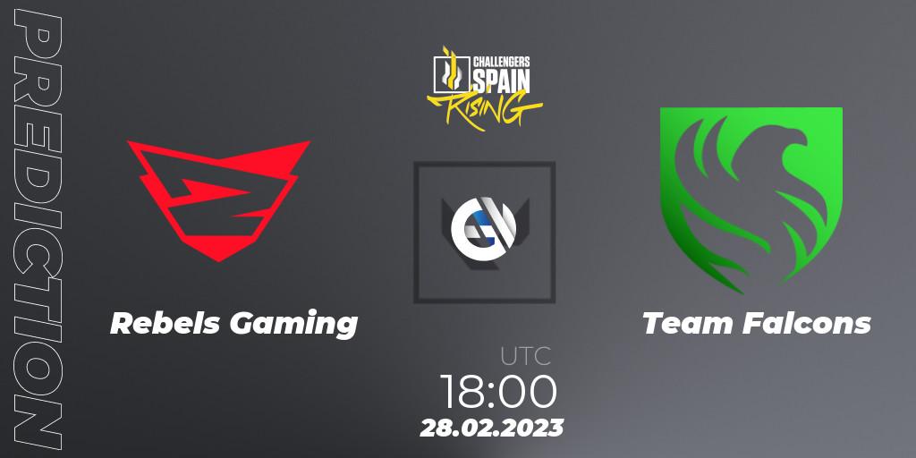 Pronóstico Rebels Gaming - Falcons. 28.02.2023 at 18:20, VALORANT, VALORANT Challengers 2023 Spain: Rising Split 1
