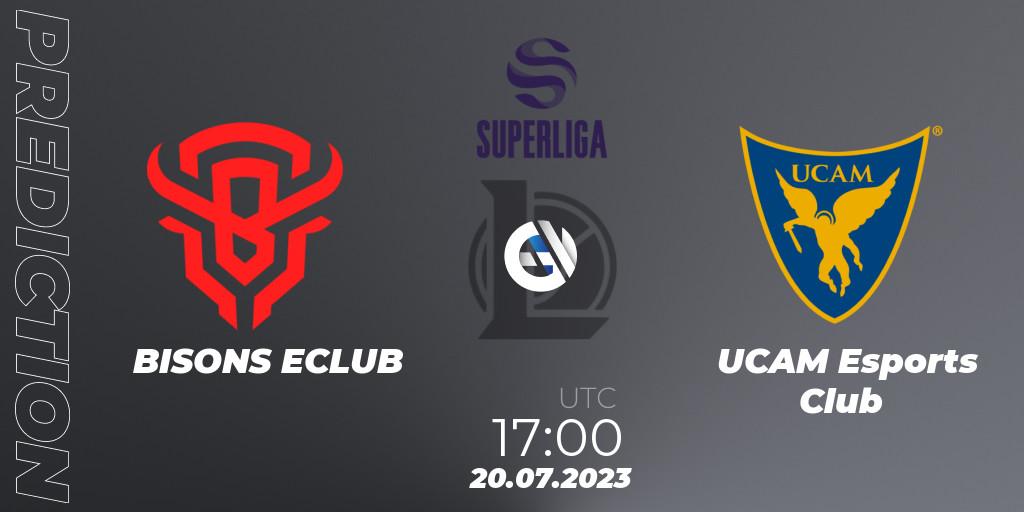 Pronóstico BISONS ECLUB - UCAM Esports Club. 22.06.2023 at 17:00, LoL, Superliga Summer 2023 - Group Stage