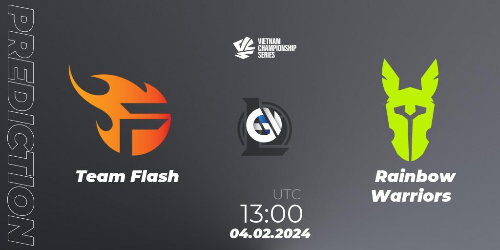 Pronóstico Team Flash - Rainbow Warriors. 04.02.2024 at 13:00, LoL, VCS Dawn 2024 - Group Stage