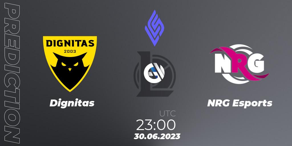 Pronóstico Dignitas - NRG Esports. 30.06.2023 at 23:00, LoL, LCS Summer 2023 - Group Stage