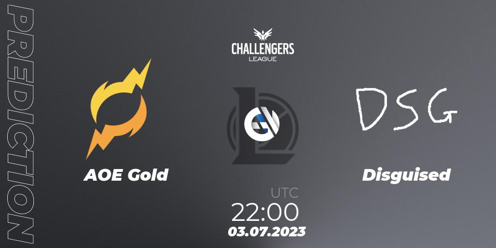 Pronóstico AOE Gold - Disguised. 18.06.2023 at 22:00, LoL, North American Challengers League 2023 Summer - Group Stage