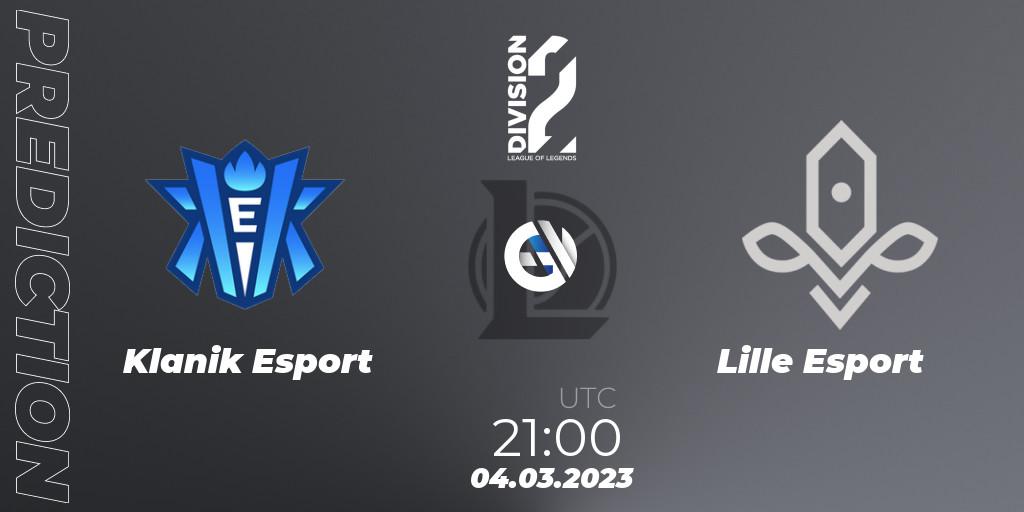 Pronóstico Klanik Esport - Lille Esport. 04.03.2023 at 21:00, LoL, LFL Division 2 Spring 2023 - Group Stage