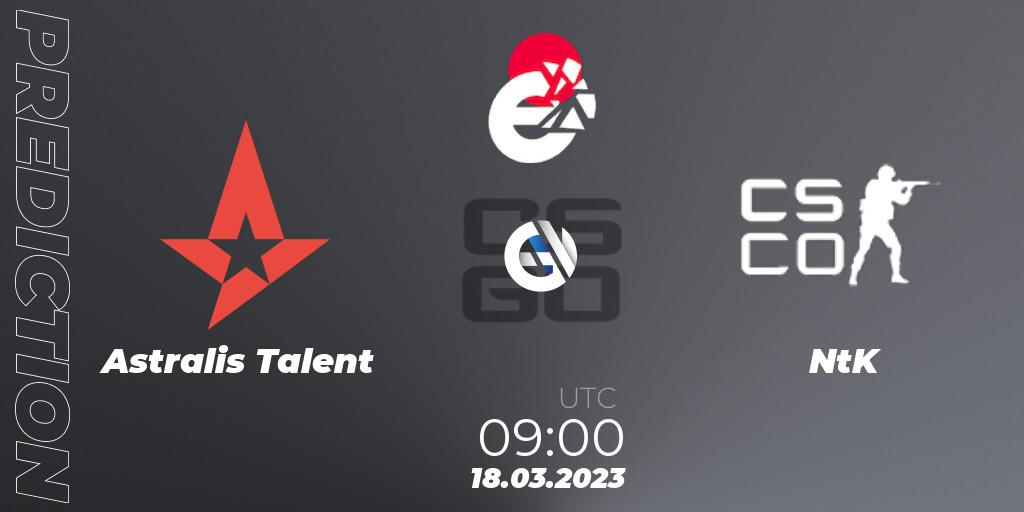 Pronóstico Astralis Talent - NtK. 18.03.23, CS2 (CS:GO), IESF World Esports Championship 2023: Danish Qualifier