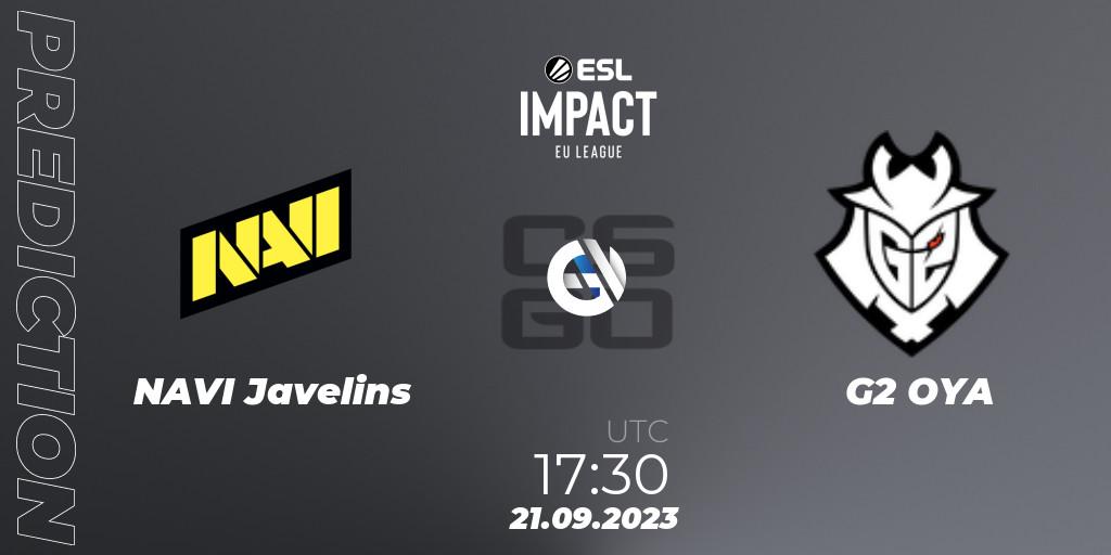 Pronóstico NAVI Javelins - G2 OYA. 21.09.23, CS2 (CS:GO), ESL Impact League Season 4: European Division