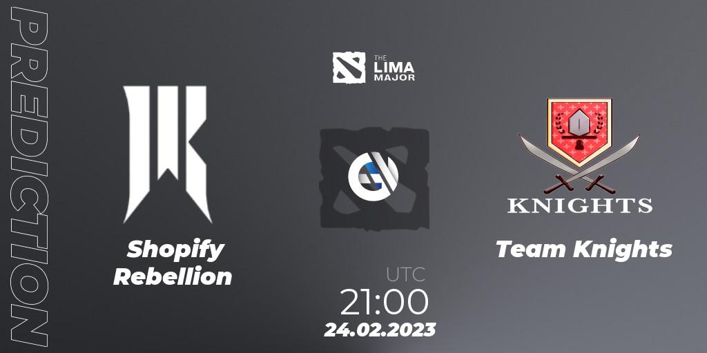 Pronóstico Shopify Rebellion - Team Knights. 24.02.2023 at 22:33, Dota 2, The Lima Major 2023