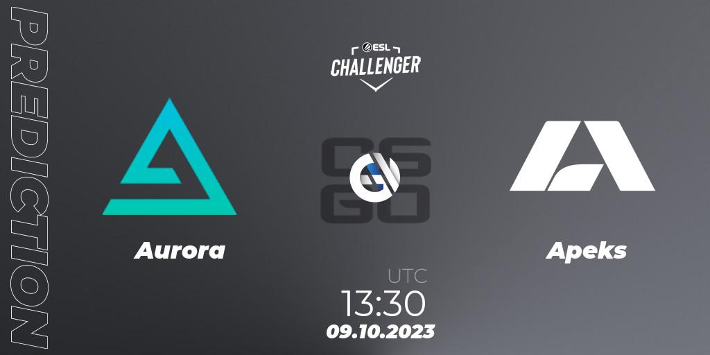 Pronóstico Aurora - Apeks. 09.10.2023 at 13:30, Counter-Strike (CS2), ESL Challenger at DreamHack Winter 2023: European Qualifier