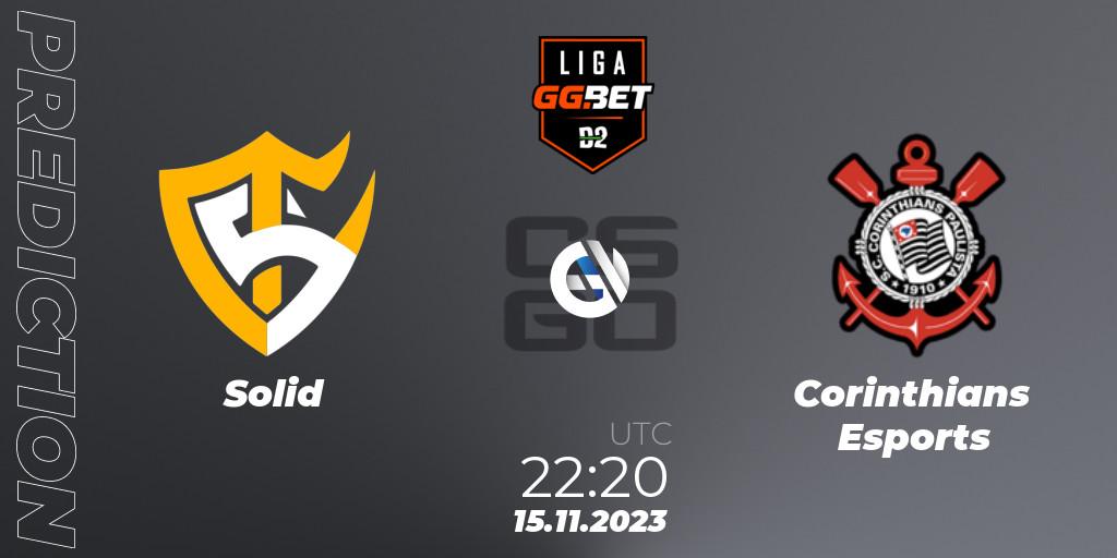 Pronóstico Solid - Corinthians Esports. 21.11.2023 at 20:00, Counter-Strike (CS2), Dust2 Brasil Liga Season 2
