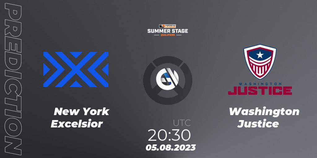 Pronóstico New York Excelsior - Washington Justice. 05.08.2023 at 20:30, Overwatch, Overwatch League 2023 - Summer Stage Qualifiers