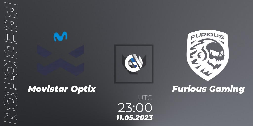 Pronóstico Movistar Optix - Furious Gaming. 11.05.2023 at 22:15, VALORANT, VALORANT Challengers 2023: LAS Split 2 - Regular Season