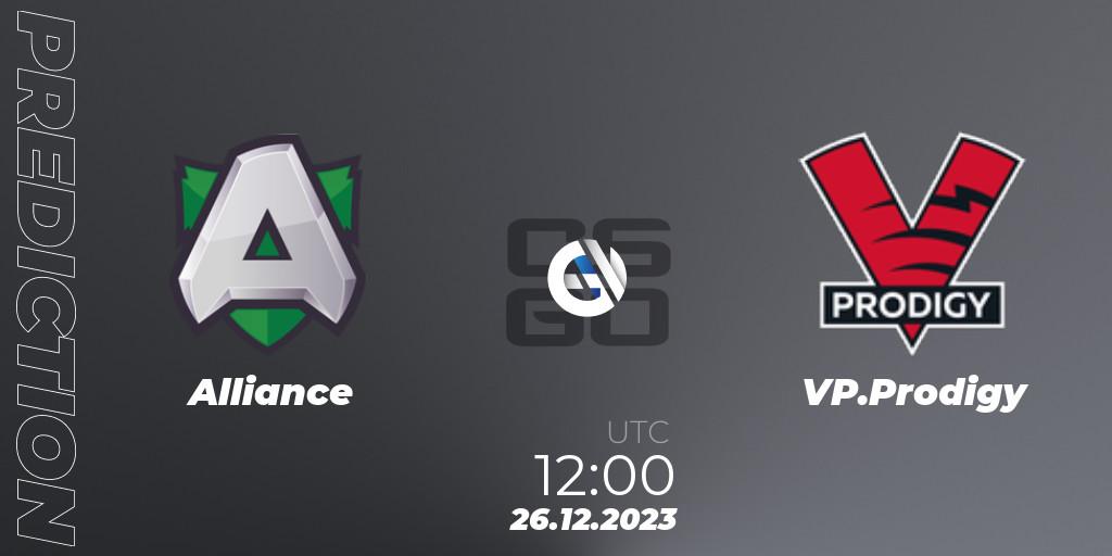 Pronóstico Alliance - VP.Prodigy. 26.12.2023 at 12:00, Counter-Strike (CS2), Betswap Winter Cup 2023