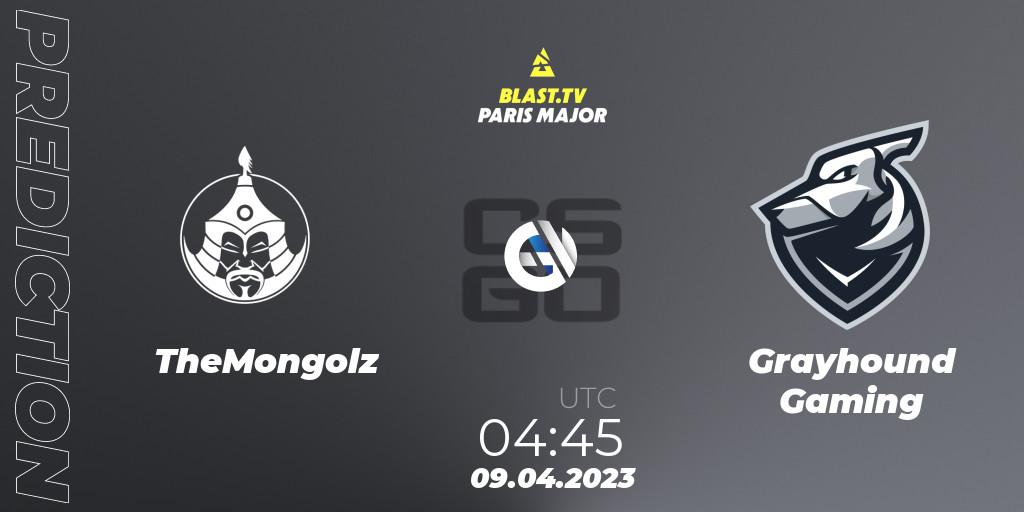 Pronóstico TheMongolz - Grayhound Gaming. 09.04.2023 at 05:00, Counter-Strike (CS2), BLAST.tv Paris Major 2023 Asia-Pacific RMR