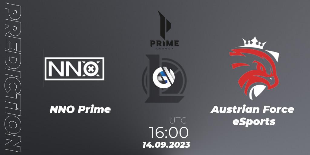 Pronóstico NNO Prime - Austrian Force eSports. 14.09.2023 at 16:00, LoL, Prime League 2024 - Promotion Tournament