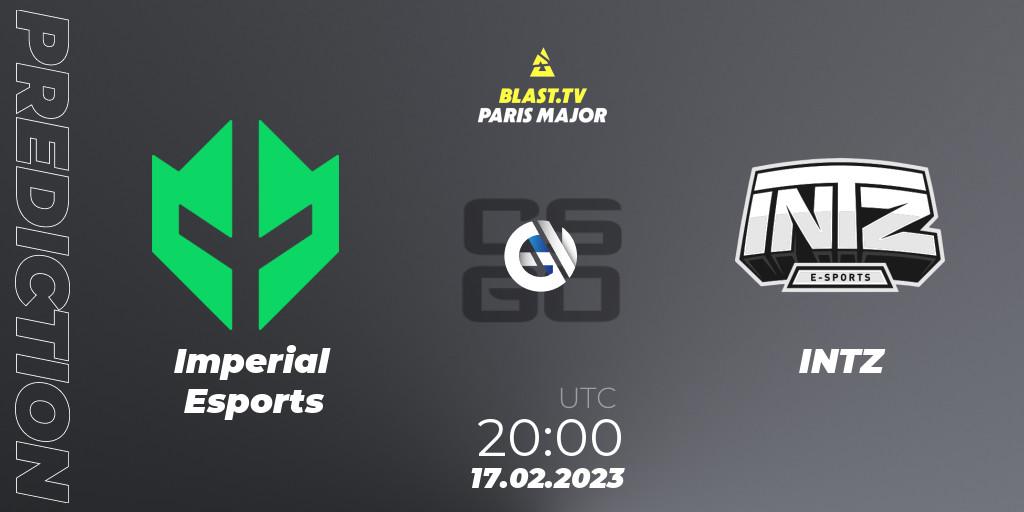 Pronóstico Imperial Esports - INTZ. 17.02.2023 at 20:00, Counter-Strike (CS2), BLAST.tv Paris Major 2023 South America RMR Closed Qualifier
