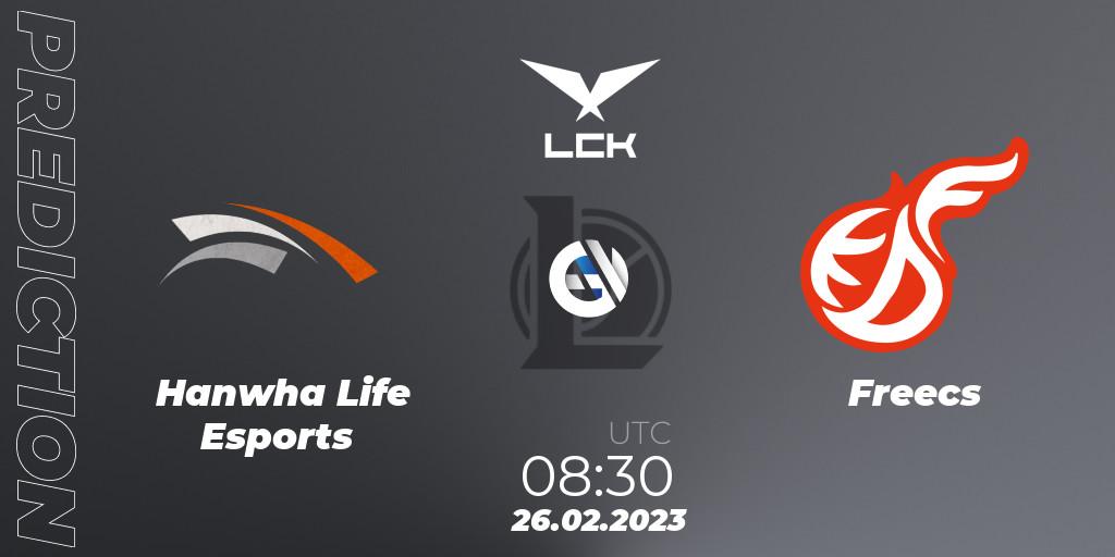 Pronóstico Hanwha Life Esports - Freecs. 26.02.2023 at 09:15, LoL, LCK Spring 2023 - Group Stage