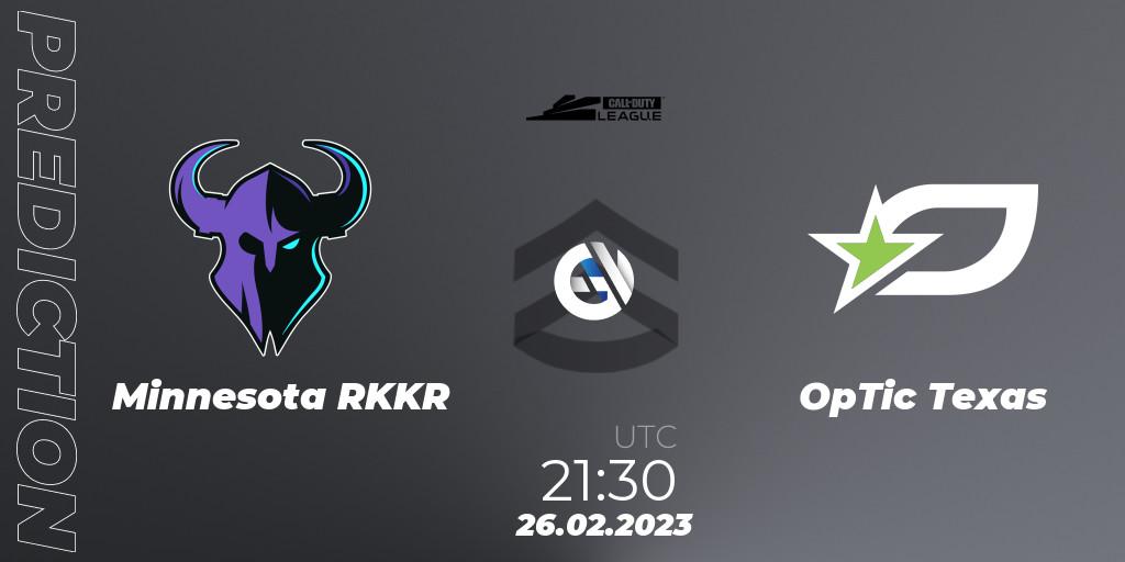 Pronóstico Minnesota RØKKR - OpTic Texas. 26.02.23, Call of Duty, Call of Duty League 2023: Stage 3 Major Qualifiers