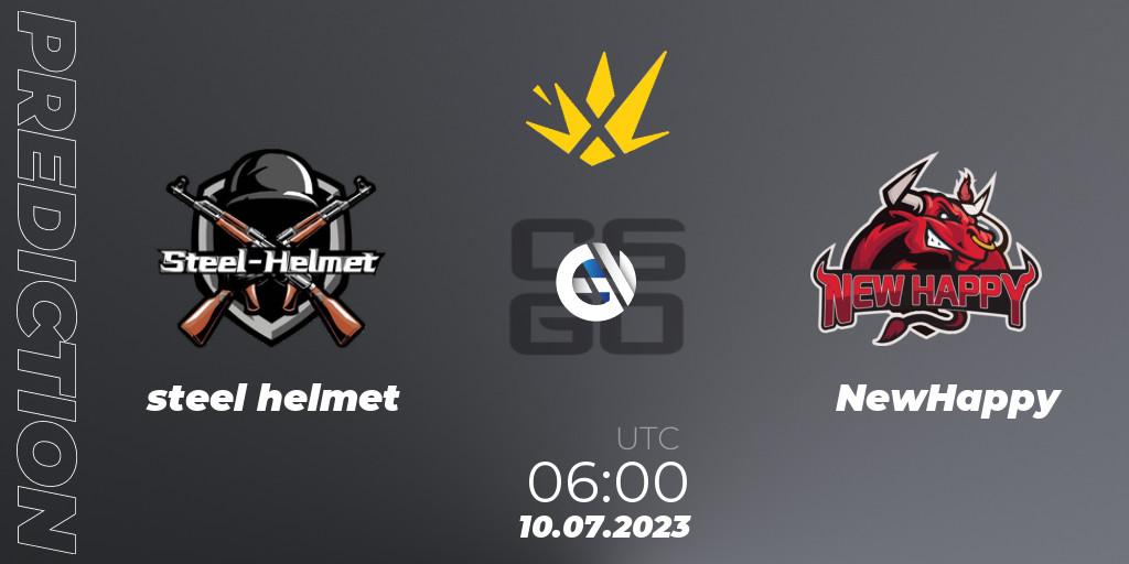 Pronóstico steel helmet - NewHappy. 10.07.2023 at 06:00, Counter-Strike (CS2), XSE Pro League