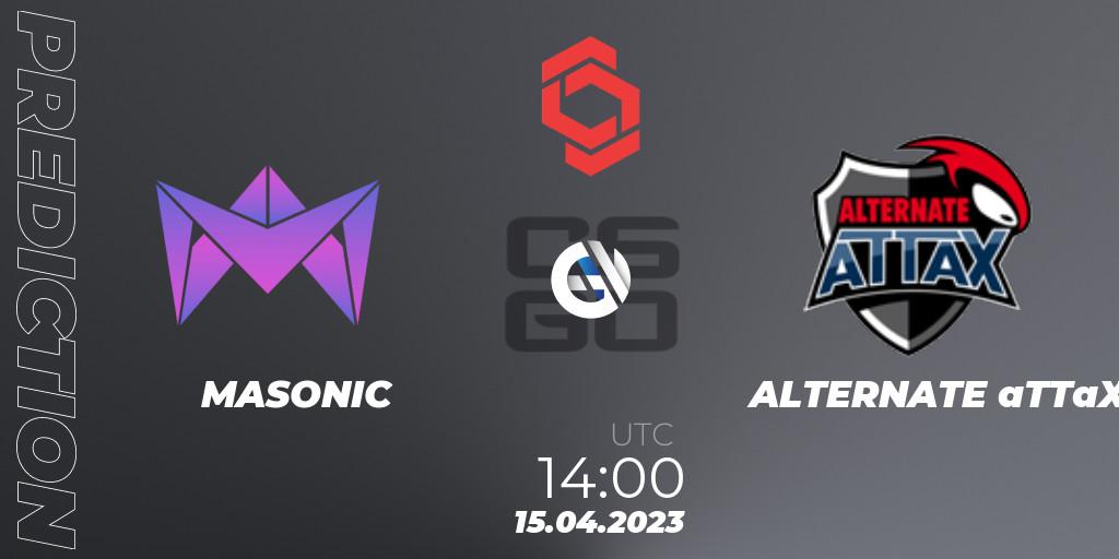 Pronóstico MASONIC - ALTERNATE aTTaX. 15.04.2023 at 14:50, Counter-Strike (CS2), CCT Central Europe Series #6: Closed Qualifier