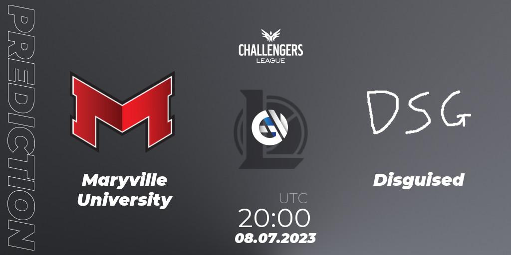 Pronóstico Maryville University - Disguised. 08.07.2023 at 22:00, LoL, North American Challengers League 2023 Summer - Group Stage