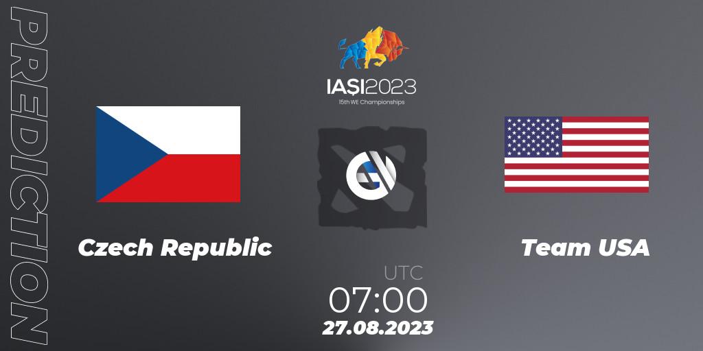 Pronóstico Czech Republic - Team USA. 27.08.2023 at 10:00, Dota 2, IESF World Championship 2023