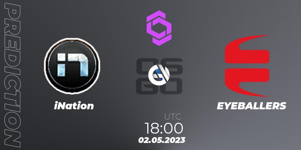 Pronóstico iNation - EYEBALLERS. 02.05.2023 at 19:55, Counter-Strike (CS2), CCT West Europe Series #3