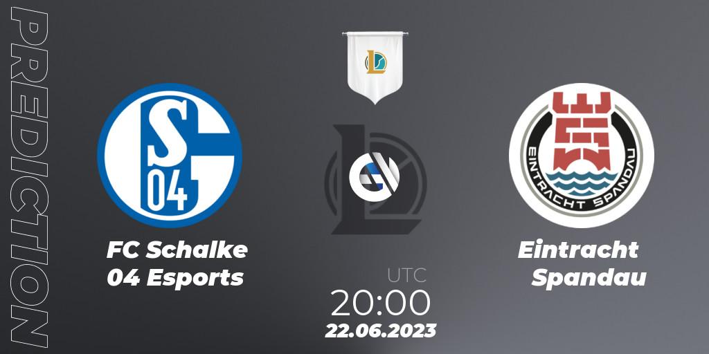 Pronóstico FC Schalke 04 Esports - Eintracht Spandau. 22.06.23, LoL, Prime League Summer 2023 - Group Stage