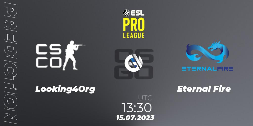 Pronóstico Looking4Org - Eternal Fire. 15.07.23, CS2 (CS:GO), ESL Pro League Season 18: European Conference
