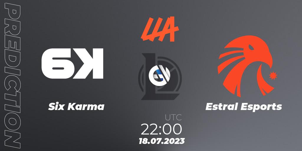 Pronóstico Six Karma - Estral Esports. 18.07.2023 at 22:00, LoL, LLA Closing 2023 - Group Stage