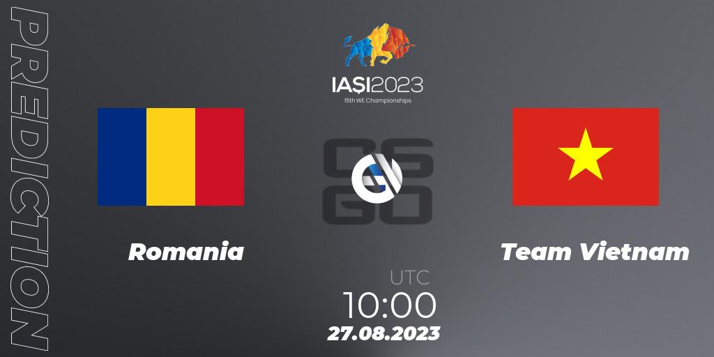 Pronóstico Romania - Team Vietnam. 27.08.23, CS2 (CS:GO), IESF World Esports Championship 2023