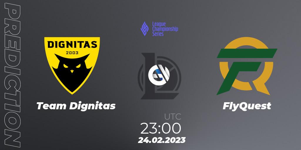Pronóstico Team Dignitas - FlyQuest. 25.02.2023 at 02:00, LoL, LCS Spring 2023 - Group Stage