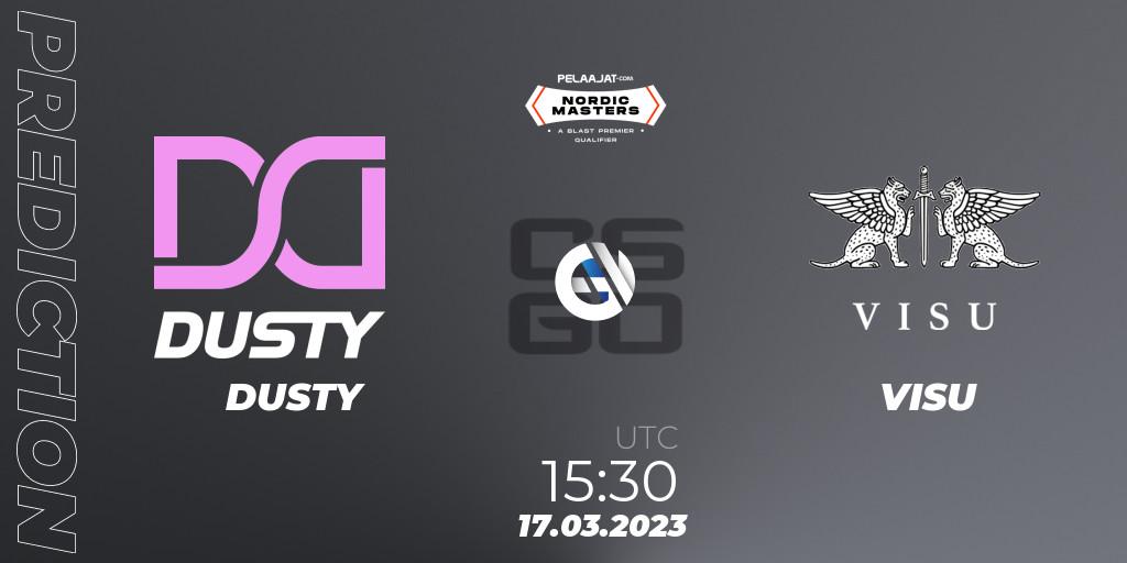 Pronóstico DUSTY - VISU. 17.03.2023 at 15:30, Counter-Strike (CS2), Pelaajat Nordic Masters Spring 2023 - BLAST Premier Qualifier