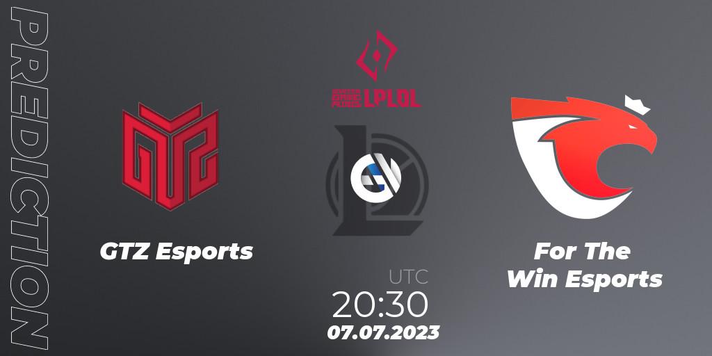 Pronóstico GTZ Esports - For The Win Esports. 15.06.2023 at 20:30, LoL, LPLOL Split 2 2023 - Group Stage