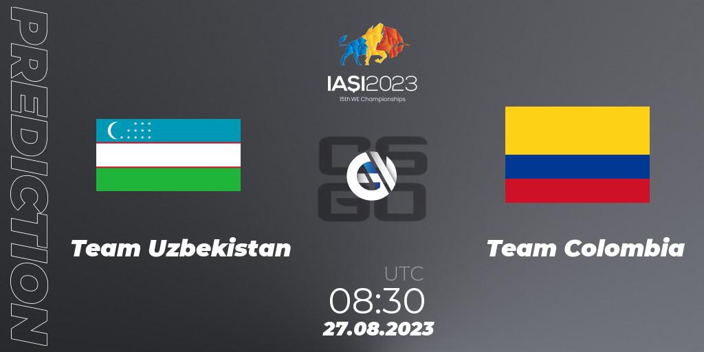Pronóstico Team Uzbekistan - Team Colombia. 27.08.23, CS2 (CS:GO), IESF World Esports Championship 2023