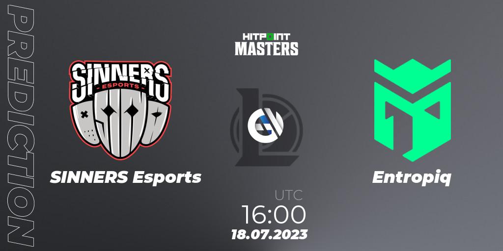 Pronóstico SINNERS Esports - Entropiq. 18.07.2023 at 16:00, LoL, Hitpoint Masters Summer 2023 - Group Stage