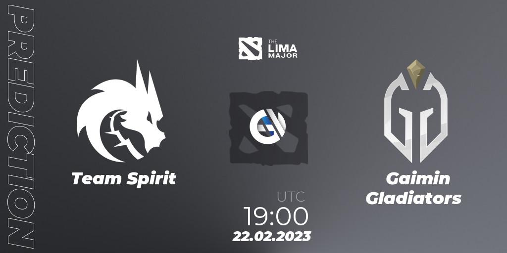 Pronóstico Team Spirit - Gaimin Gladiators. 22.02.2023 at 20:58, Dota 2, The Lima Major 2023