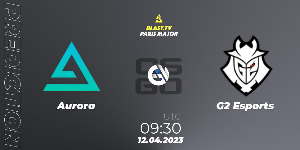 Pronóstico Aurora - G2 Esports. 12.04.2023 at 09:30, Counter-Strike (CS2), BLAST.tv Paris Major 2023 Europe RMR B