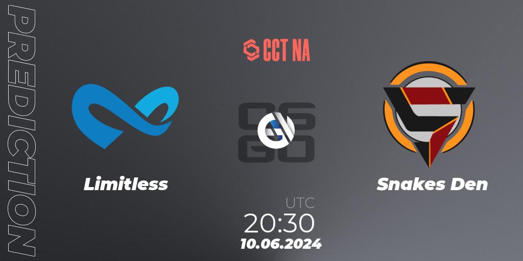 Pronóstico Limitless - Snakes Den. 10.06.2024 at 20:30, Counter-Strike (CS2), CCT Season 2 North American Series #1