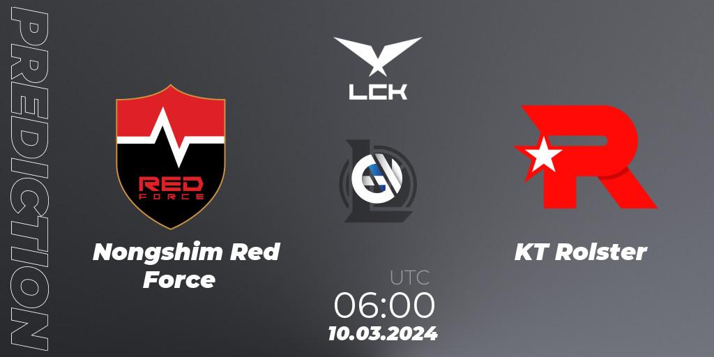 Pronóstico Nongshim Red Force - KT Rolster. 10.03.24, LoL, LCK Spring 2024 - Group Stage