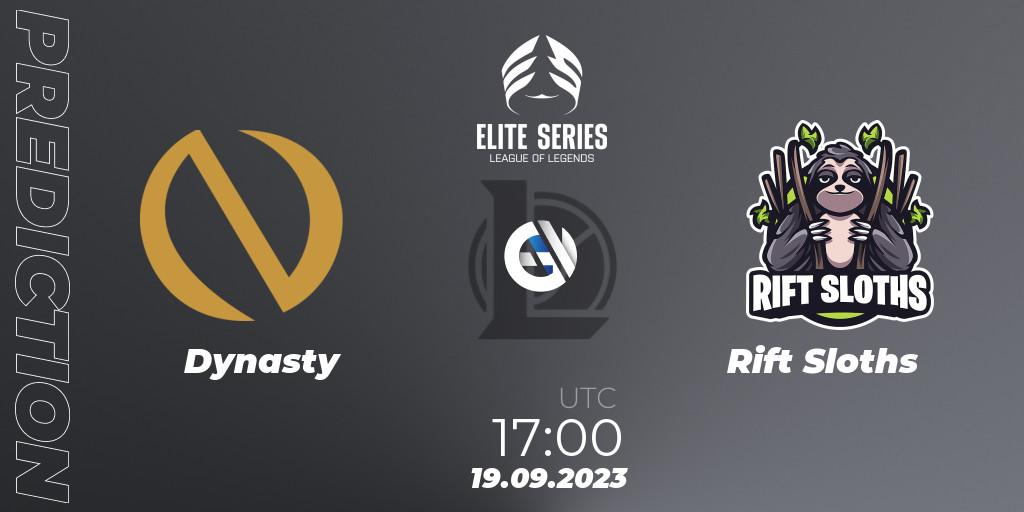 Pronóstico Dynasty - Rift Sloths. 19.09.2023 at 17:00, LoL, Elite Series Relegation 2023