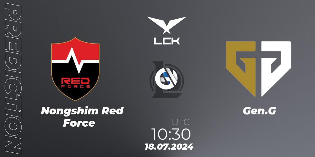 Pronóstico Nongshim Red Force - Gen.G. 18.07.2024 at 10:30, LoL, LCK Summer 2024 Group Stage