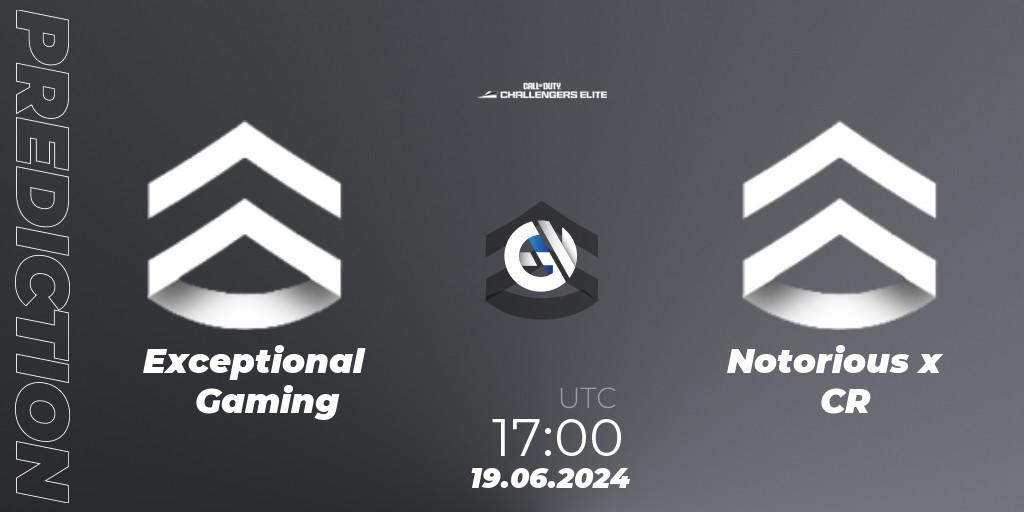 Pronóstico Exceptional Gaming - Notorious x CR. 19.06.2024 at 17:00, Call of Duty, Call of Duty Challengers 2024 - Elite 3: EU