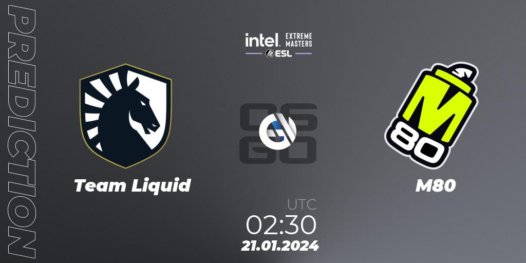 Pronóstico Team Liquid - M80. 21.01.2024 at 02:30, Counter-Strike (CS2), Intel Extreme Masters China 2024: North American Closed Qualifier