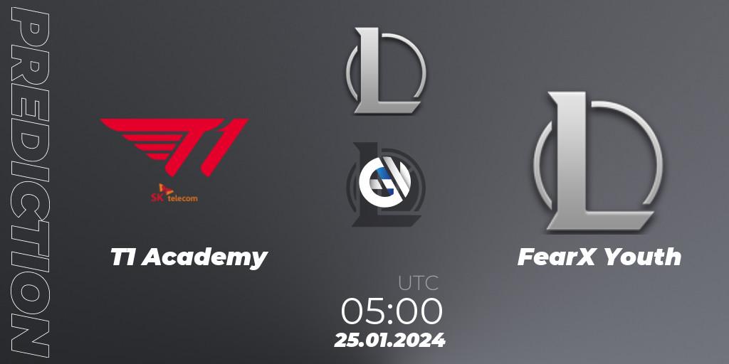 Pronóstico T1 Academy - FearX Youth. 25.01.2024 at 05:00, LoL, LCK Challengers League 2024 Spring - Group Stage