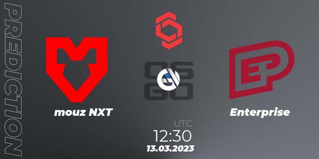 Pronóstico mouz NXT - Enterprise. 13.03.2023 at 12:30, Counter-Strike (CS2), CCT Central Europe Series 5 Closed Qualifier
