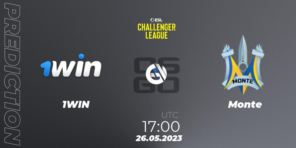 Pronóstico 1WIN - Monte. 26.05.2023 at 17:00, Counter-Strike (CS2), ESL Challenger League Season 45: Europe