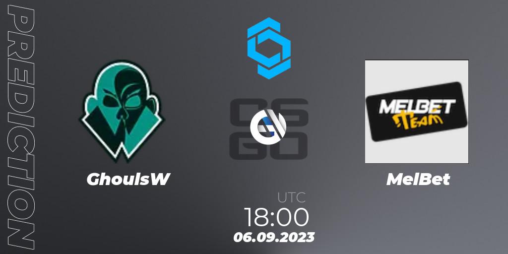 Pronóstico GhoulsW - MelBet. 06.09.2023 at 18:20, Counter-Strike (CS2), CCT East Europe Series #2: Closed Qualifier