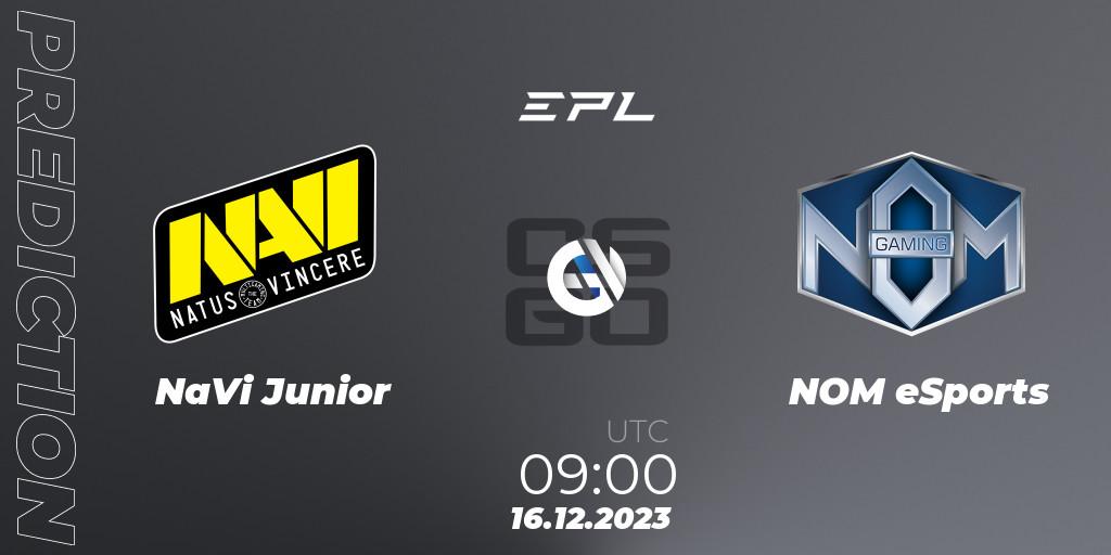 Pronóstico NaVi Junior - NOM eSports. 16.12.2023 at 09:00, Counter-Strike (CS2), European Pro League Season 13: Division 2