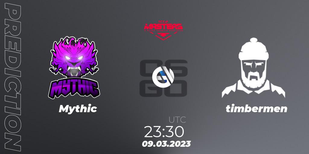 Pronóstico Mythic - timbermen. 09.03.2023 at 23:30, Counter-Strike (CS2), Ace North American Masters Spring 2023 - BLAST Premier Qualifier