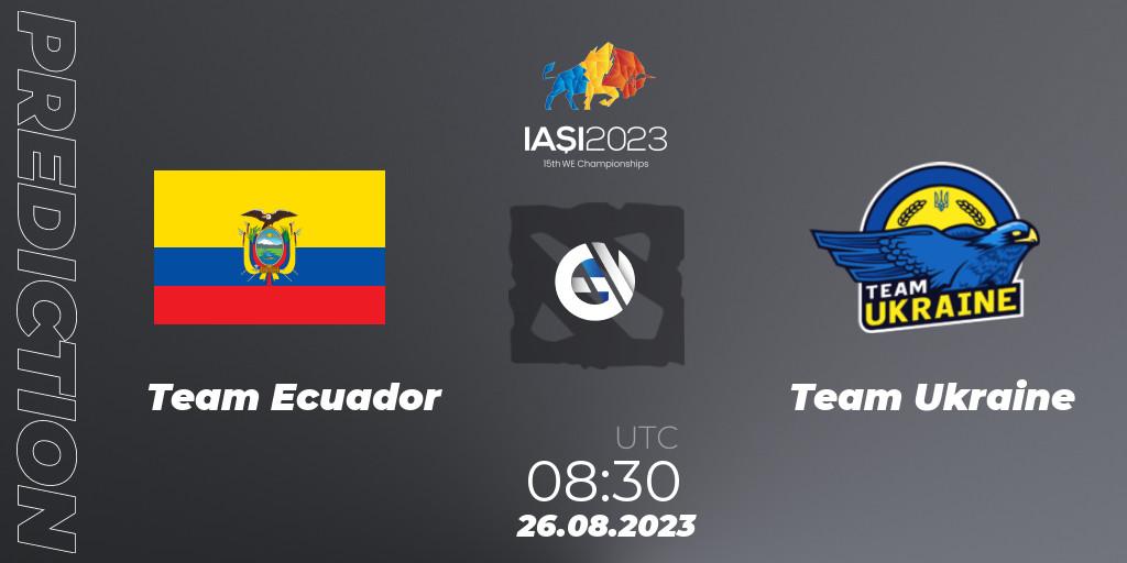 Pronóstico Team Ecuador - Team Ukraine. 26.08.23, Dota 2, IESF World Championship 2023